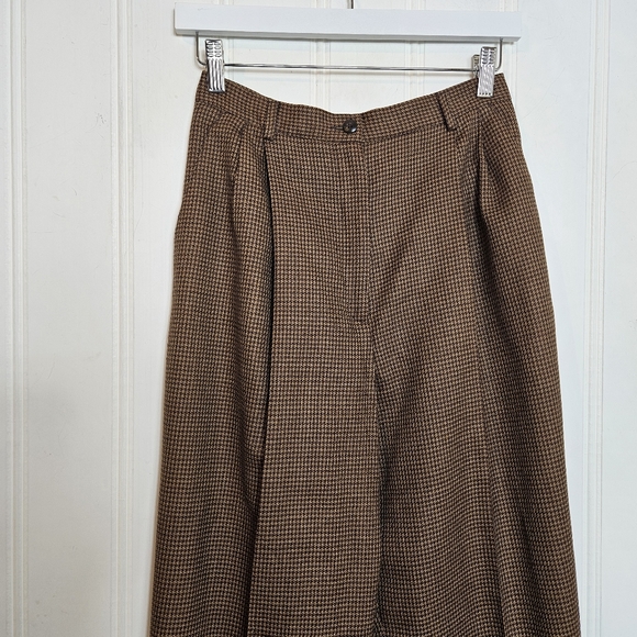 Vintage Rafaella Houndstooth Wool High Rise Pleated Trousers Pants Size 6 - Picture 3 of 13